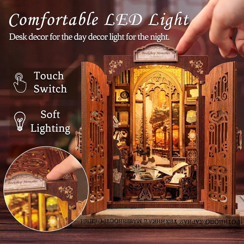 Book Nook Kit - DIY Miniature House Dollhouse Kit for Adult and Teens, Booknook - Picture 3 of 9